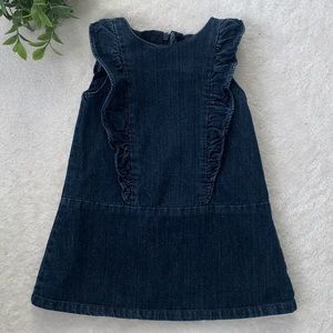 Gap Denim Jumper Dress 18-24M Ruffles EUC